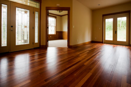 Cherry hardwood floor in a Mercer Island living room