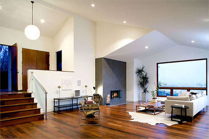 Finished hardwood floor in a Renton condo living room