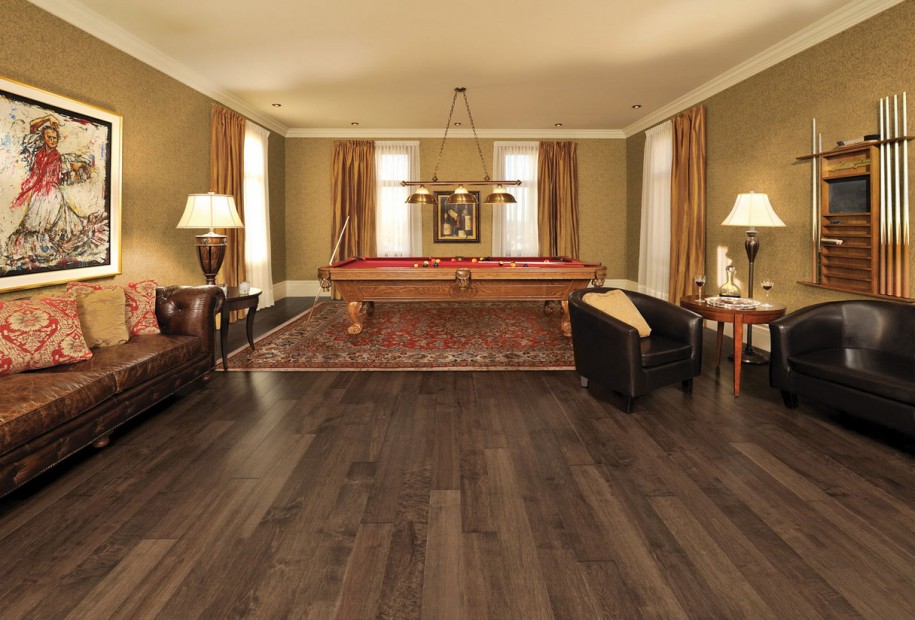 Hardwood billiards room floor in Seattle Hill